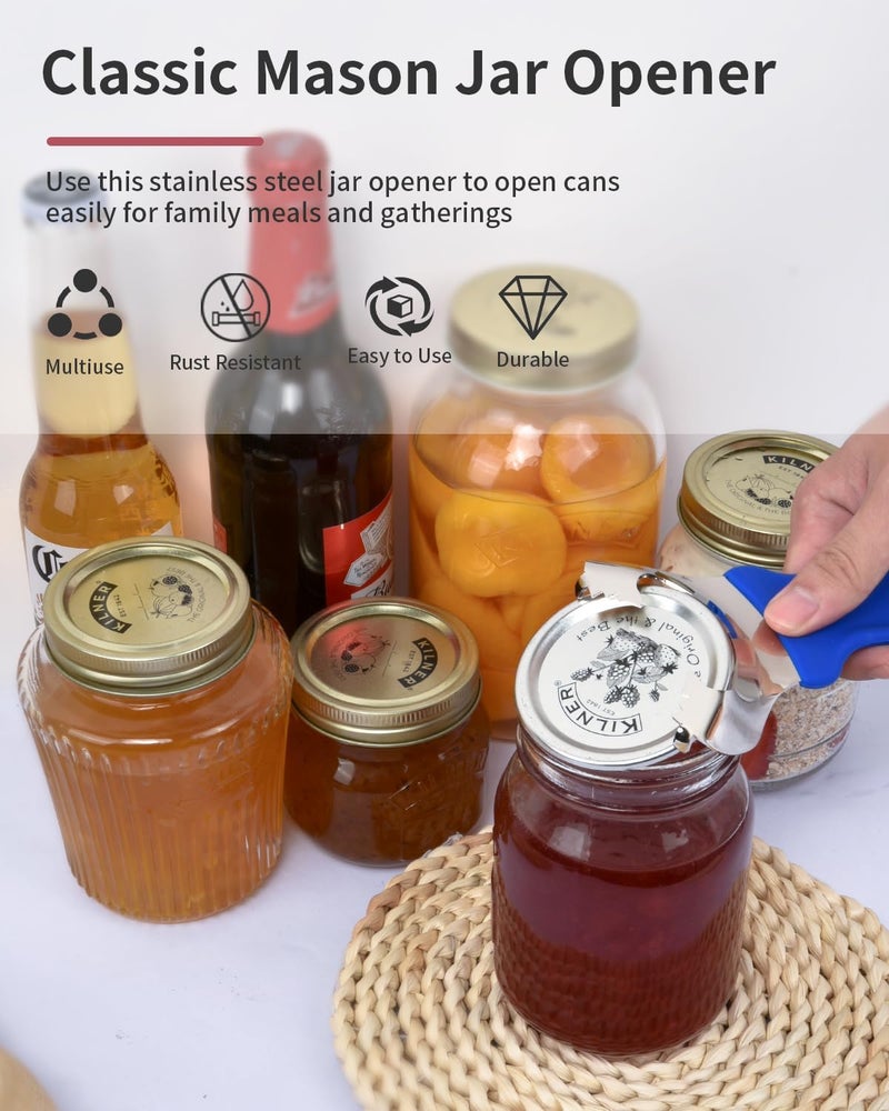 CYDW Mason Jar Opener Tool with No Lid Dents or Damage, Can Opener Manual Multi-Purpose, Easy Twist Manual Handheld Top Remover Utensil, Canning Supplies Tools and Bottle Opener, Made For Lifetime - Image 2